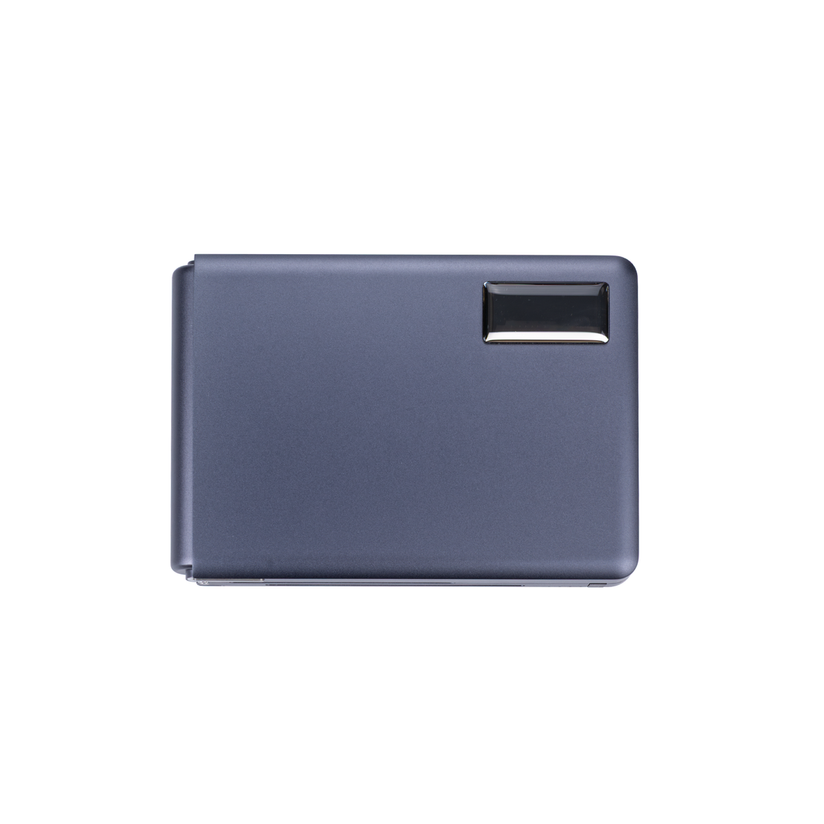 A Starole Mini in a dark slate blue rectangular case with rounded corners and a small horizontal metallic accent near the top right, shown on a plain white background.